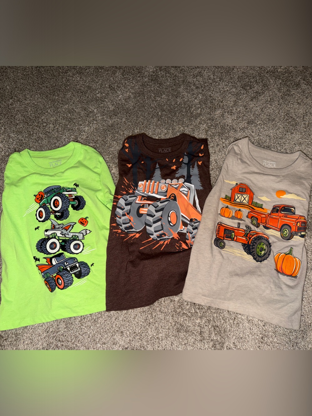 Kids Fall Monster Truck Long Sleeve T-Shirts - 3T